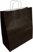 10 x zwarte papieren draagtassen Van Gekleurd Kraftpapier Met Gevlochten Oren 18x8x22cm Kraft Papieren Tasjes Met Handvat/ Cadeautasjes met gedraaid handgrepen / Zakjes/