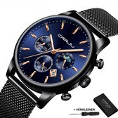 CRRJU® Horloges voor Mannen Herenhorloge Jongens Heren Watch Horloge – Horlogebox Geschenkdoos – Zwart Blauw