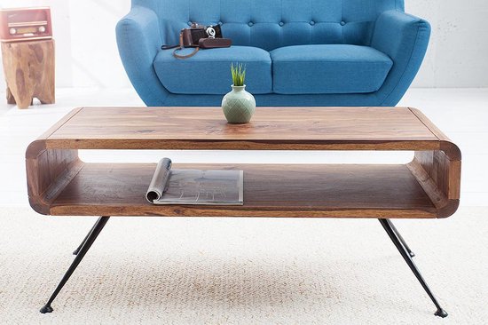 Table basse en bois de Sheesham Design rétro 100 cm | bol