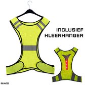 Fluo hesje volwassenen met LED licht + kleerhanger - Reflecterende Sportkleding voor Fietsen, Hardlopen, Skeelers - Sporttop