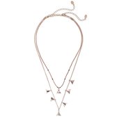 Damesdingetjes - Ketting Triangles - Driehoekjes - Party Necklace - Rosekleurig - Dubbele ketting - Inclusief sieraden zakje