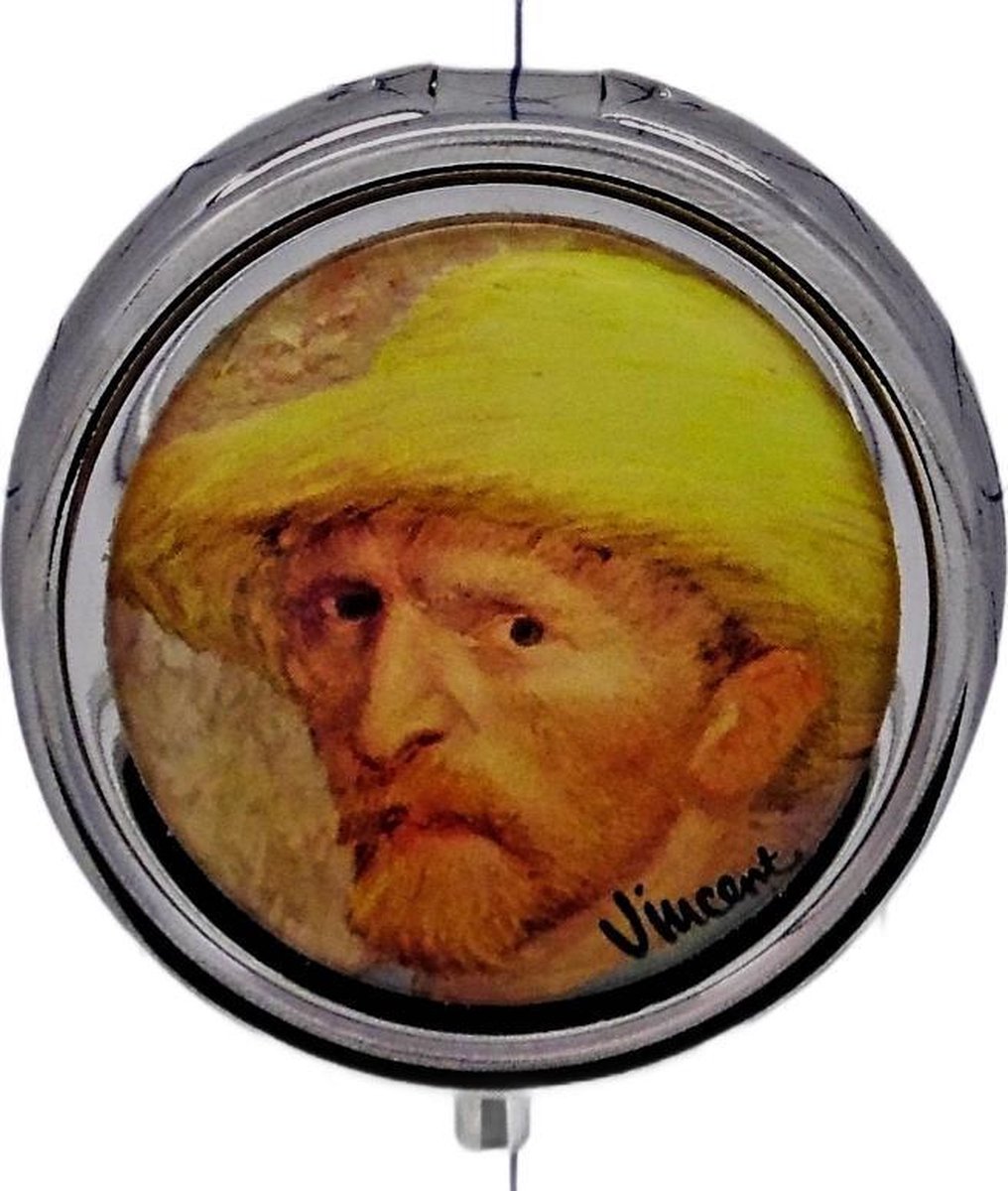 Pillendoosje Zelf portret Vincent van Gogh, met spiegeltje en drie vakjes