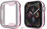 Full Cover Bumper voor Apple Watch 38/40mm – iwatch case Roze - Full body Siliconen Case Bescherming Hoesje iWatch – iwatch case - Roze - Apple iWatch bescherming - iwatch full body bechermin