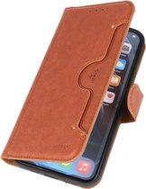 Kaarthouder Portemonnee Book Case Hoesje iPhone 12 Pro Max - Bruin