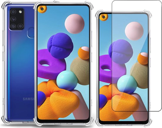 Étui pour Samsung A21s - Étui pour Samsung Galaxy A21s - Protection d'écran  en verre... | bol.com