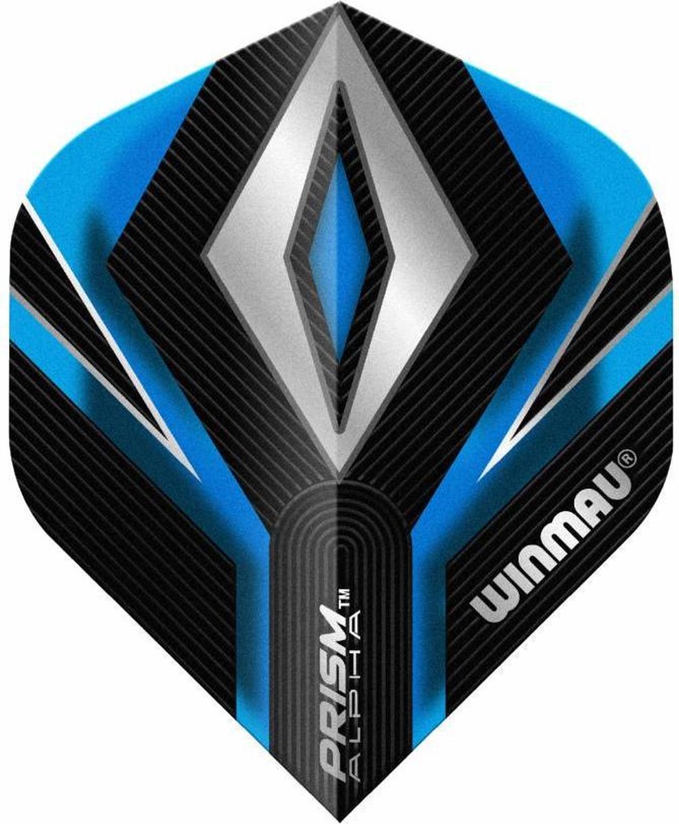 WINMAU - Prism Alpha Zwart en Blauw Dartvluchten - 1 set per pakket (3 vluchten in totaal)