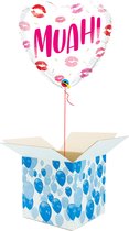 Helium Ballon Hart gevuld met helium - Valentijnsdag - Cadeauverpakking - Muah! - Hartjes Folieballon - Helium ballonnen Valentijnsdag