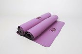 Om Namaste PU rubber Yogamat - mat voor yoga en fitness - licht paars / lila