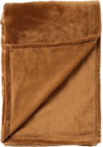Dutch Decor - CHARLIE - Plaid 200x220 cm - extra grote fleece deken - effen kleur - Tobacco Brown - bruin