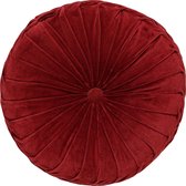 Dutch Decor - KAJA - Sierkussen rond velvet 40 cm - Merlot - rood