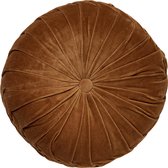 KAJA - Sierkussen rond velvet Tobacco Brown 40 cm - Dutch Decor