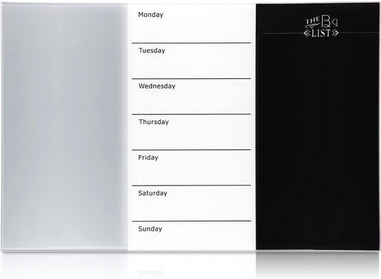 Of Aggregaat Email Magnetisch bord Weekplanner Whiteboard gemaakt van glas - Bord 60 x 40 cm  Magnetisch... | bol.com