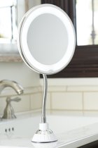 Flexible Mirror, vergrotende make-up spiegel met LED-verlichting – vergroot 10x, scheerspiegel