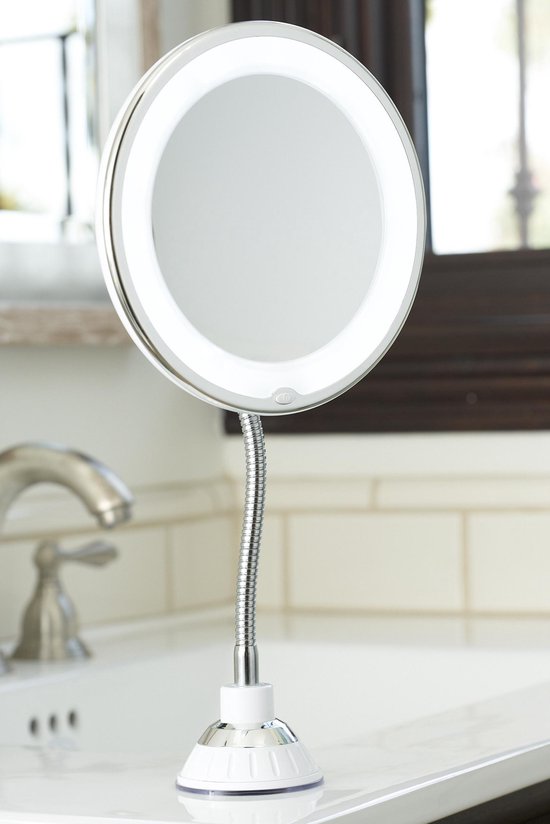 grot Uitbarsten Proberen Flexible Mirror, vergrotende make-up spiegel met LED-verlichting – vergroot  10x,... | bol.com