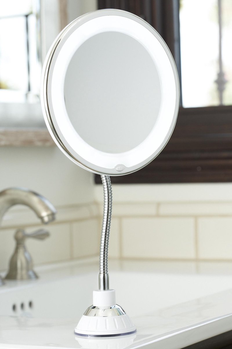 Flexible Mirror, vergrotende make-up spiegel met LED-verlichting – 10x,... bol.com