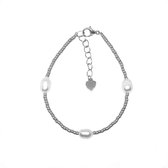 Armband met parels - Zilver - 16 cm