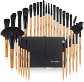 32 Professionele Make up Brushes in Luxe Etui - Kwastenset - Zwart - 32 stuks - make-up kwasten - Sparkolia - hoge kwaliteit borstels