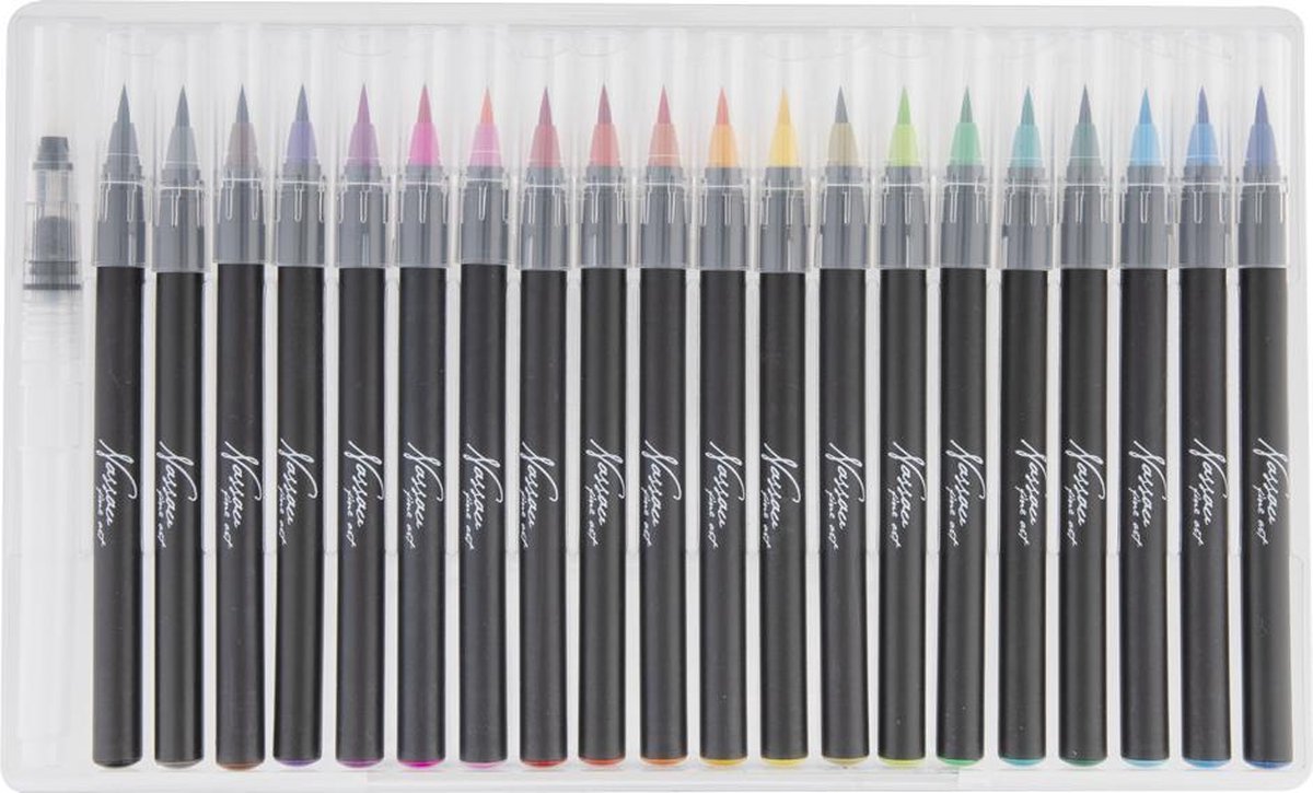 Brushpennen 20pcs - 1 waterbrush - Penseelstiften - Bullet journal - Handlettering set - Fineliners — afbeelding 8