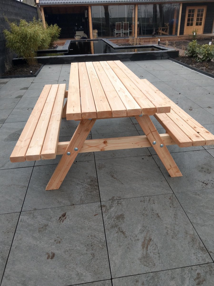 Douglas geschaafd picknicktafel 200 cm lang houtdikte 45mm