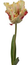 Viv! Home Luxuries Tulp Papegaai - zijden bloem - geel rood - Topkwaliteit