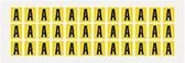 Letter stickers geel/zwart teksthoogte: 15 mm letter A