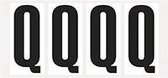 Letter stickers alfabet - 20 kaarten - zwart wit teksthoogte 95 mm Letter Q