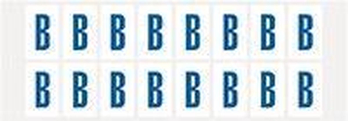 Afbeelding van product Merkloos / Sans marque  Letter stickers wit/blauw teksthoogte: 25 mm letter B