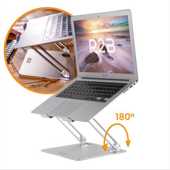 R2B® Laptop standaard verstelbaar en opvouwbaar - Model Den Bosch