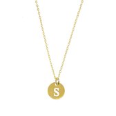 Letter ketting coin - initiaal S - Goud - 40 cm