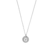 Letter ketting coin - initiaal G - Zilver - 40 cm