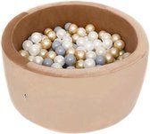 Misioo Ballenbak |  90x40 | Velvet goud | incl.  150 ballen |  Gold, Silver, Pearl | Luxe kinderballenbak