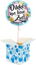 Helium Ballon gevuld met helium - Dikke Kus Lieve Zus! - Cadeauverpakking - Folieballon - Helium ballonnen gevuld