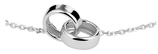 Schitterende Zilveren Armband met 2 ringen in elkaar