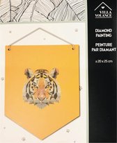 Diamond painting - knutselpakket alles in een hobby- dieren tijger - 20x 25 cm