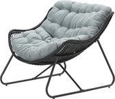 Garden Impressions Luna relax fauteuil - zwart rotan/ mint grey