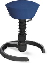 Aeris Swopper - ergonomische bureaukruk - zwart onderstel - blauwe zitting - gliders - microvezel - standaard