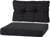 Madison Luxe/Florance Loungekussens | Rib Black | 60x60 + 60x43cm