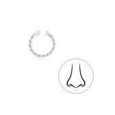 Joy|S - Zilveren septum neuspiercing ring twisted - 16 mm - clip