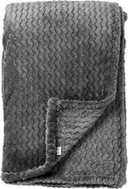Dutch Decor - MARA - Plaid 150x200 cm - superzachte deken met zigzagpatroon - Charcoal Gray - antraciet