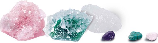 SES - Explore - Groeiende kristallen en edelstenen - 3 stenen om kristallen van te maken - inclusief 3 edelstenen - SES