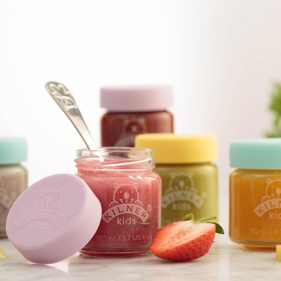 Kilner - Set van 6 voorraadpotten voor babyvoeding - Glas - Silicone deksels - 6 x 110 ml van Kilner — afbeelding 5