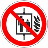 Lift niet gebruiken bij brand sticker - ISO 7010 - P020 300 mm
