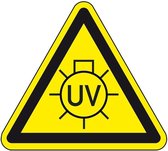 Waarschuwingsbord UV licht - kunststof 150 mm