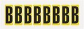 Letter stickers alfabet - 20 kaarten - geel zwart teksthoogte 50 mm Letter B