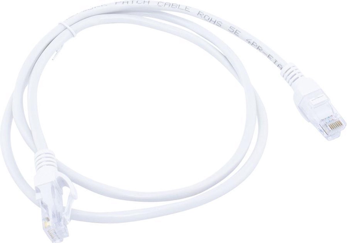 Image of 1 meter CAT 6 premium UTP kabel - Wit - Incl. RJ45 stekkers - Hoge kwaliteit kabel