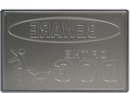 Enseigne murale - Attention au chien - Attention - Chien - Vintage - Rétro - Décoration murale - Enseigne Publicité - Restaurant - Pub - Bar - Café - Horeca - Enseigne en Métal - 20x30cm