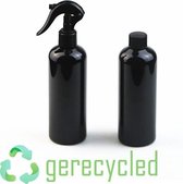 Plastic Sprayflacon Leeg Zwart- 1x 300ML - gerecycled plastic - Spuitfles - Sprayfles - Water Verstuiver - Spray Bottle