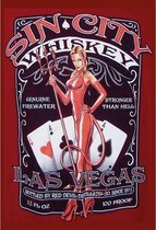Wandbord - Sin City Whiskey Las Vegas Stronger Than Hell