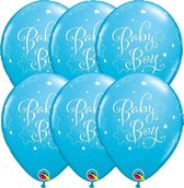Ballonnen Baby Shower Baby Boy Blauw -  6 stuks