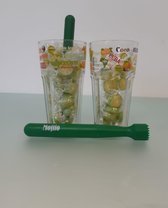 Glas vol snoepjes en een stamper- 2 stuks